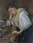 Young Italian woman at a Table, c.1895-1900 (oil on canvas)