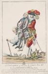 The Game Must End Soon, a Peasant Carrying a Clergyman and a Nobleman, 1789 (coloured engraving) (see also 158273)