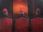 Three Cardinals, 2012 (acrylic on canvas)