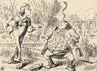 Father William balancing an eel on his nose, from 'Alice's Adventures in Wonderland' by Lewis Carroll, published 1891 (litho)