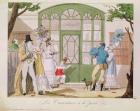 'Les Caricatures a la Porte', c.1814 (coloured engraving)