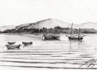 Boats off Iona, 2007, (ink on paper)