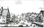 German Market town, 1704 (engraving) (b/w photo)