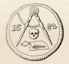 Masonic seal of the Carpenters of Maestricht, dated 1682, from 'The History of Freemasonry, volume II', published by Thomas C. Jack, London, 1883 (litho)