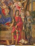 The Altarpiece of Saint Barnabas, Virgin and child enthroned, detail of Saint John the Baptist, Saint Ignace Bishop of Antioch, Saint Michael, c.1488 (tempera on wood)