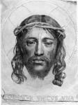 The Head of Christ, 1735 (engraving) (b/w photo)