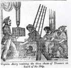 Captain Avery receiving three chests of Treasure on board of his Ship, illustration from 'Book of Pirates' 1837 (engraving) (b/w photo)
