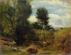 View on the River Sid, near Sidmouth, c.1852 (oil on paper on board)