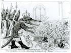 The Corsican Crocodile dissolving the Council of Frogs, 9th November 1799 (litho) (b/w photo)