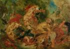 Study for The Lion Hunt, 1854 (oil on canvas)