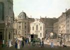 View of Michaelerplatz showing the Old Burgtheater (hand-coloured engraving)