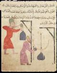 Weighing merchandise, from Old Cairo (Fostat) (vellum)