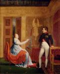 Marie Louise (1791-1847) of Habsbourg Lorraine Painting a Portrait of Napoleon I (1769-1821) (oil on canvas)
