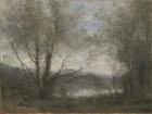A Pond Seen Through the Trees, c.1855-65 (oil on canvas)