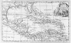 Map of the West Indies, Florida and South America (engraving) (b/w photo)