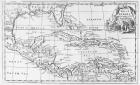 Map of the West Indies, Florida and South America (engraving) (b/w photo)