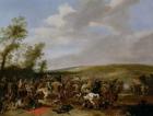 Battle Scene at Lutzen between King Gustavus Adolfus of Sweden against the Troops of Wallenstein, 1632 (oil on canvas)