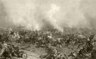 The Battle of Gettysburg, after a 19th century print engraved by John Sartain from a apinting by P.F. Rothermel (litho)