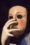 Woman with a Mask (oil on canvas) (detail of 154158)
