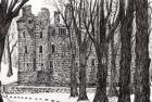 Huntly Castle Scotland, 2007, (ink on paper)