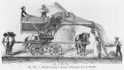 Damey threshing machine with a rotary system, illustration from 'Dictionnaire de l'Industrie' by E.O. Lami, c.1850 (engraving) (b/w photo)