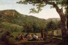 Haymakers Picnicking in a Field (oil on canvas)