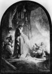 The Great Raising of Lazarus (etching) (b/w photo)