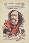 Jules Barbey d'Aurevilly (1808-89) from the cover of 'Les Hommes d'Aujourd'hui' (coloured engraving)