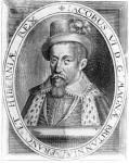 James VI of Scotland, print published by H. Jacopsen, 1618 (engraving)