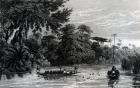 Canoes on the Niger River (engraving)