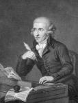 Joseph Haydn (1732-1809) engraved by Schiavonnetti, 1792 (engraving) (b/w photo)
