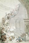 The Exhibition 'Stare-Case', Somerset House, c.1800 (w/c with grey & brown wash on paper)