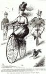 Cartoon of a Lady on a Velocipede, 1869 (engraving)