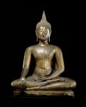 Buddha at the Moment of Victory, Sukhothai style (leaded bronze)