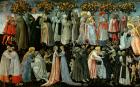 The Last Judgement, detail of the predella panel depicting Paradise, 1460-65 (tempera on panel) (detail of 218797)