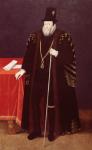Portrait of William Cecil, 1st Baron Burghley (1520-98) Lord High Treasurer (oil on canvas)