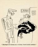 'Standing in the doorway was an elderly French lavatoire attendent.', illustration from 'But Gentlemen Marry Brunettes' by Anita Loos, published in 1928 (litho)