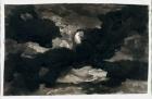 Study of a Clouded Moonlit Sky (black wash on laid paper)