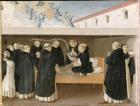 The Death of St. Dominic, from the predella panel of the Coronation of the Virgin, c.1430-32 (tempera on panel)
