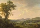 Landscape with Haymakers and a Distant View of a Georgian House, c.1780 (oil on canvas)