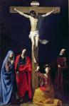 Christ on the Cross with the Virgin, Mary Magdalene, St. John and St. Francis of Paola (oil on canvas)
