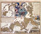 Map of the Christmas Flood of 1717, 1720 (coloured engraving)
