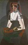 The Woman with the Mandolin, 1916 (oil on plywood)