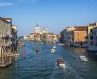 View along the Grand Canal to Santa Maria della Salute, Venice, Veneto Region, Italy (photo)