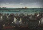 Battle between Dutch and Spanish Ships on the Haarlemmermeer, c.1629 (oil on canvas)