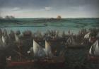 Battle between Dutch and Spanish Ships on the Haarlemmermeer, c.1629 (oil on canvas)