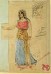 Costume design for the role of Isolde, in the opera 'Tristan und Isolde', by Richard Wagner (1813-83)