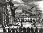 A Buddhist Ceremony from, 'Indiae Orientalis', published in 1670 (engraving) (b/w photo)