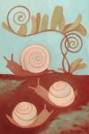 Snails & Fern, 2014, (oil on wood panel)
