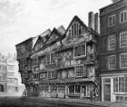 Old houses and shopfronts on Chancery Lane, London, 1798 (engraving)